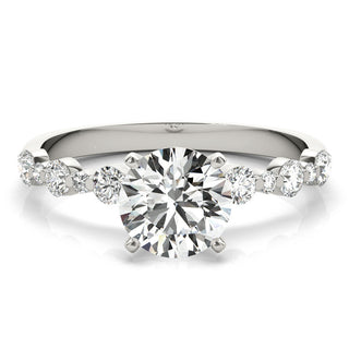 Ladies Sidestone Round Engagement Ring 51155