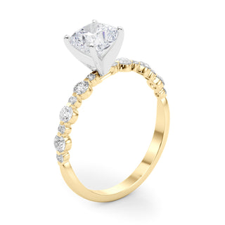 Ladies Sidestone Cushion Engagement Ring 51155