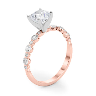 Ladies Sidestone Cushion Engagement Ring 51155