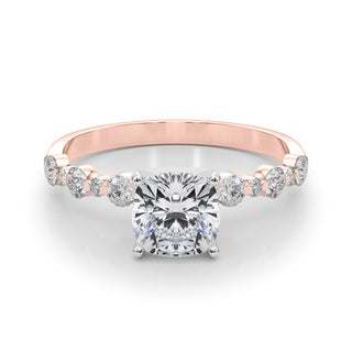 Ladies Sidestone Cushion Engagement Ring 51155