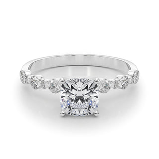 Ladies Sidestone Cushion Engagement Ring 51155