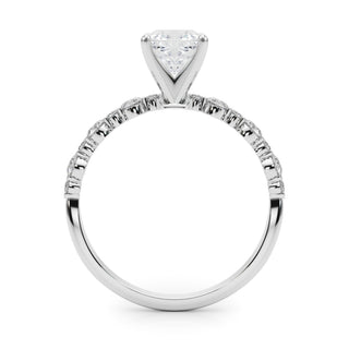 Ladies Sidestone Cushion Engagement Ring 51155