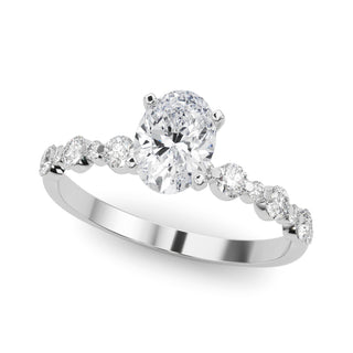 Ladies Sidestone Oval Engagement Ring 51155