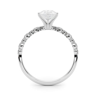 Ladies Sidestone Pear Engagement Ring 51155