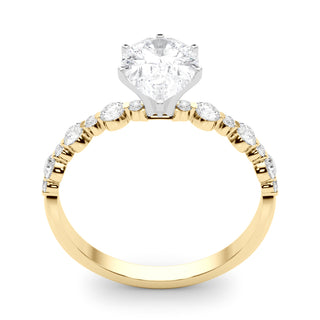 Ladies Sidestone Pear Engagement Ring 51155