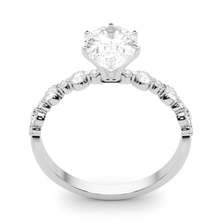 Ladies Sidestone Pear Engagement Ring 51155