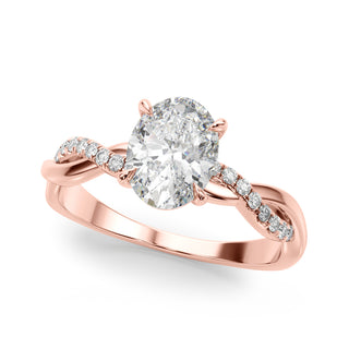 Ladies Sidestone Oval Engagement Ring 51173