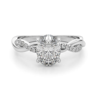 Ladies Sidestone Oval Engagement Ring 51173