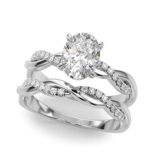 Ladies Sidestone Oval Engagement Ring 51173