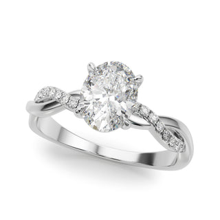 Ladies Sidestone Oval Engagement Ring 51173