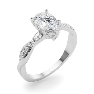 Ladies Sidestone Pear Engagement Ring 51196