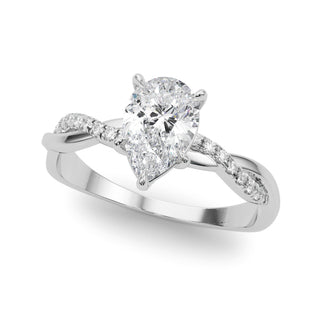 Ladies Sidestone Pear Engagement Ring 51196