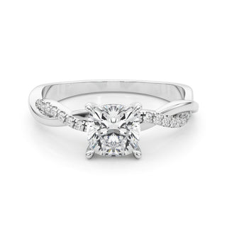 Ladies Sidestone Cushion Engagement Ring 51198