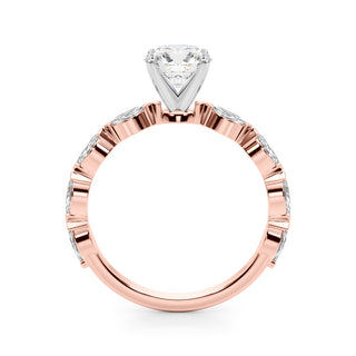 Ladies Solitaire With Marquise Sidestones Engagement Ring 51216