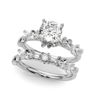 Ladies Sidestone Cushion Engagement Ring 51239