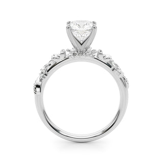 Ladies Sidestone Cushion Engagement Ring 51239