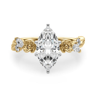 Ladies Sidestone Marquise Engagement Ring 51239