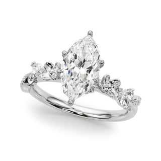 Ladies Sidestone Marquise Engagement Ring 51239