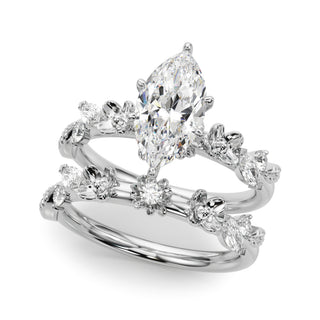 Ladies Sidestone Marquise Engagement Ring 51239