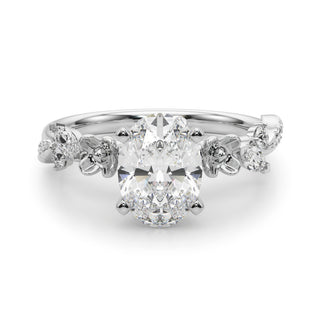 Ladies Sidestone Oval Engagement Ring 51239