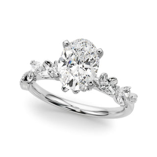 Ladies Sidestone Oval Engagement Ring 51239