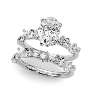 Ladies Sidestone Oval Engagement Ring 51239