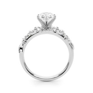 Ladies Sidestone Pear Engagement Ring 51239