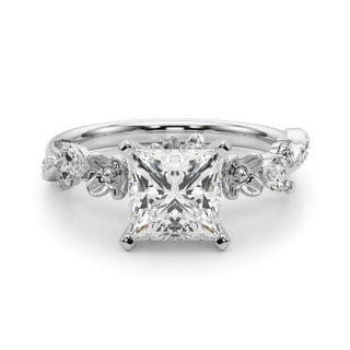 Ladies Sidestone Princess Engagement Ring 51239