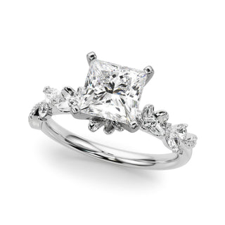 Ladies Sidestone Princess Engagement Ring 51239