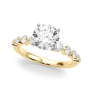 Ladies Round Sidestone Engagement Ring 51247