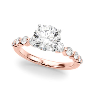 Ladies Round Sidestone Engagement Ring 51247