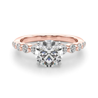 Ladies Round Sidestone Engagement Ring 51247