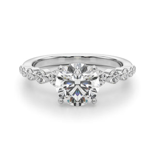 Ladies Round Sidestone Engagement Ring 51247