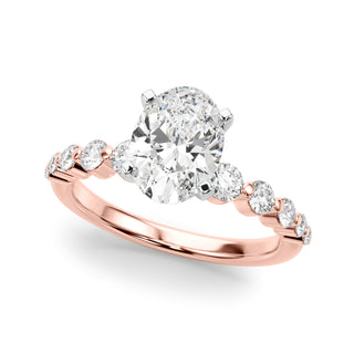 Ladies Sidestone Oval Engagement Ring 51247