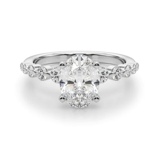 Ladies Sidestone Oval Engagement Ring 51247