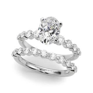 Ladies Sidestone Oval Engagement Ring 51247