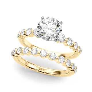 Ladies Round Sidestone Engagement Ring 51247