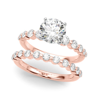 Ladies Round Sidestone Engagement Ring 51247