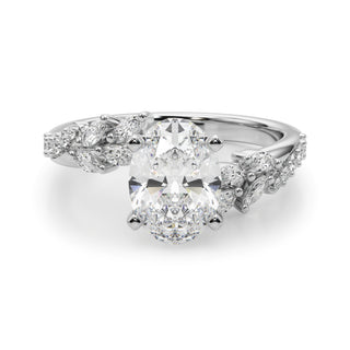 Ladies Sidestone Oval Engagement Ring 51250