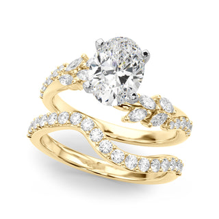 Ladies Sidestone Oval Engagement Ring 51250