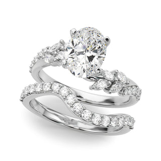 Ladies Sidestone Oval Engagement Ring 51250