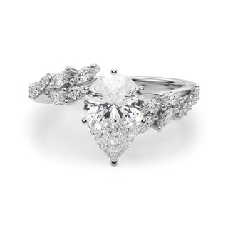 Ladies Sidestone Pear Engagement Ring 51250