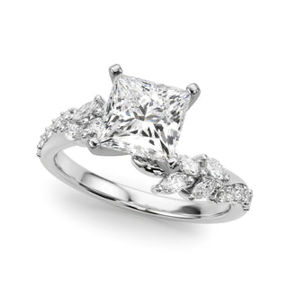 Ladies Sidestone Princess Engagement Ring 51250