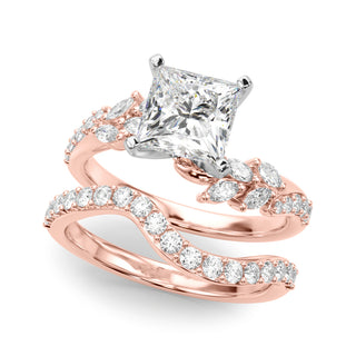 Ladies Sidestone Princess Engagement Ring 51250