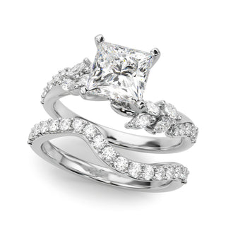 Ladies Sidestone Princess Engagement Ring 51250