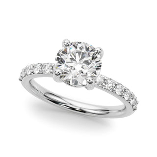 Ladies Round Side Stones Engagement Ring 51277 Lab Grown