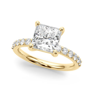 Ladies Princess Cut Side Stones Engagement Ring 51278