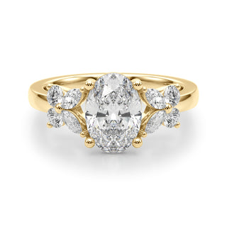 Ladies Sidestone Oval Engagement Ring 51287