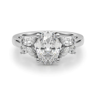 Ladies Sidestone Oval Engagement Ring 51287