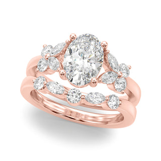 Ladies Sidestone Oval Engagement Ring 51287